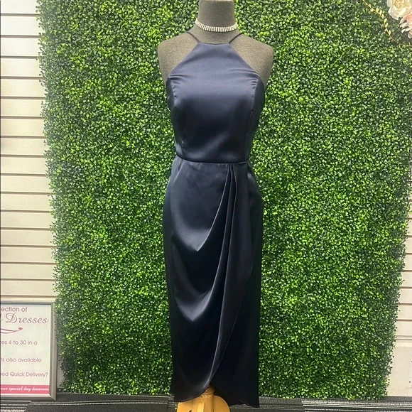 After Six Dresses | Navy Blue Halter Midi | Color: Blue | Size: 12 | Bellayoubridal1's Closet